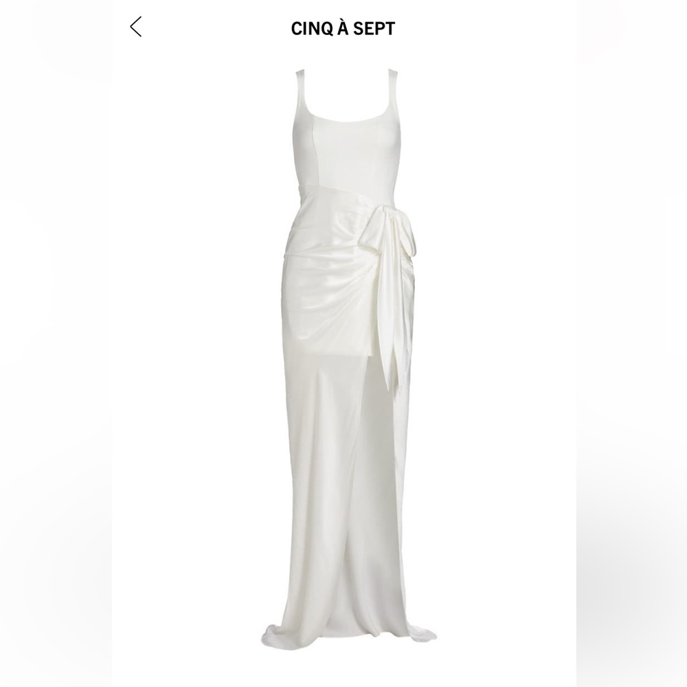 Cinq a sept Marian Draped Gown in ivory